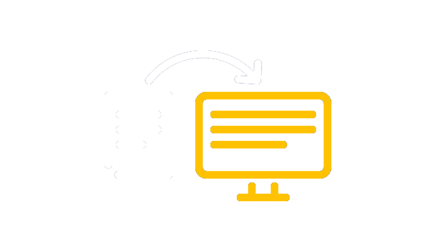 Grafische Abbildung eines Monitors auf dem eine Archivkiste zu sehen ist. Es soll digitale Archive symbolisieren.